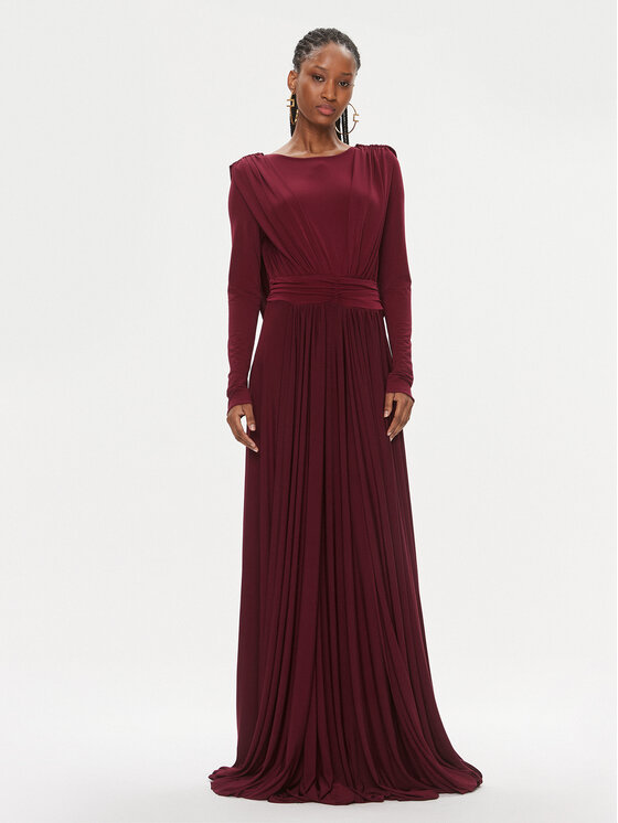 MVP Wardrobe MVP Wardrobe Φόρεμα βραδινό Fiori Chiari MVPI3AB111.0XXXXXX Μπορντό Long Fit