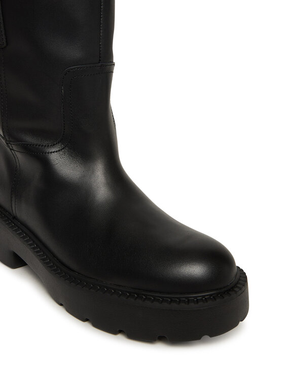 Tommy Jeans Tommy Jeans Bokacsizma Tjw Leather Mid Tubular Boot EN0EN02834 Fekete