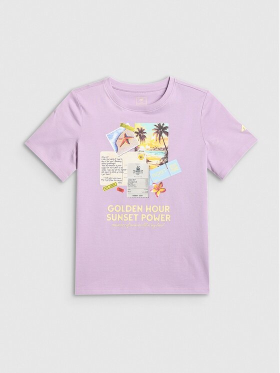 4F 4F T-shirt 4FJRAW26TTSHF4326-052S Rosa Regular Fit