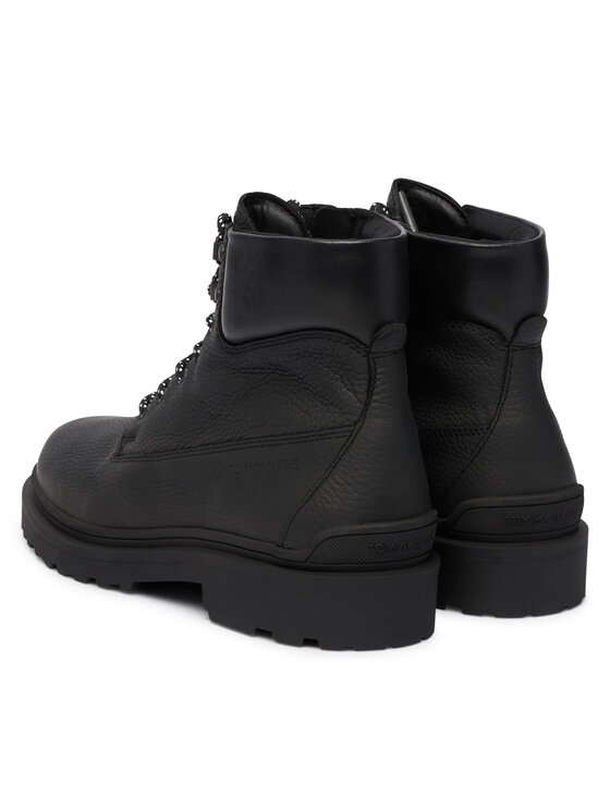 Tommy Jeans Tommy Jeans Schnürschuhe Tjm Lace Up Boot Leather EM0EM01629 Schwarz