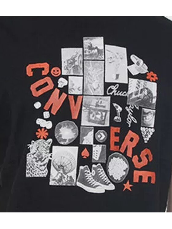 Converse Converse T-Shirt Vintage Collage Czarny Regular Fit