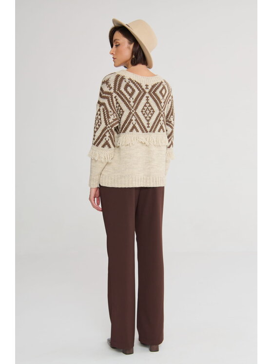 blue shadow blue shadow Sweter Karima BS Beżowy Standard Fit