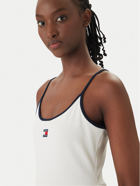 Tommy Jeans Tommy Jeans Hétköznapi ruha DW0DW22335 Fehér Slim Fit