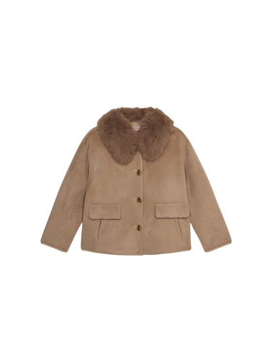 Oltre Oltre Cappotto invernale 0082J000125N002 Crema Boxy Fit