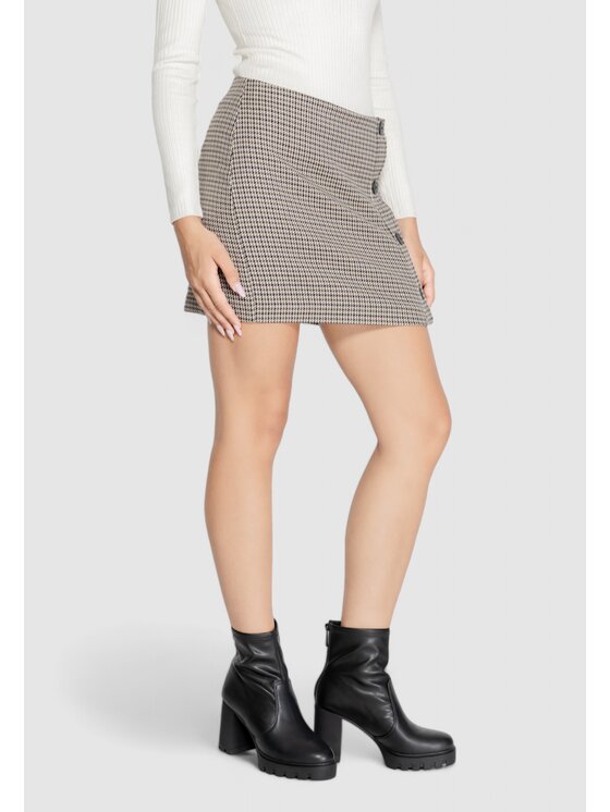 ONLY ONLY Gonna ONLELIZA-LETTIE HW CHECK SKIRT TLR Beige Regular Fit