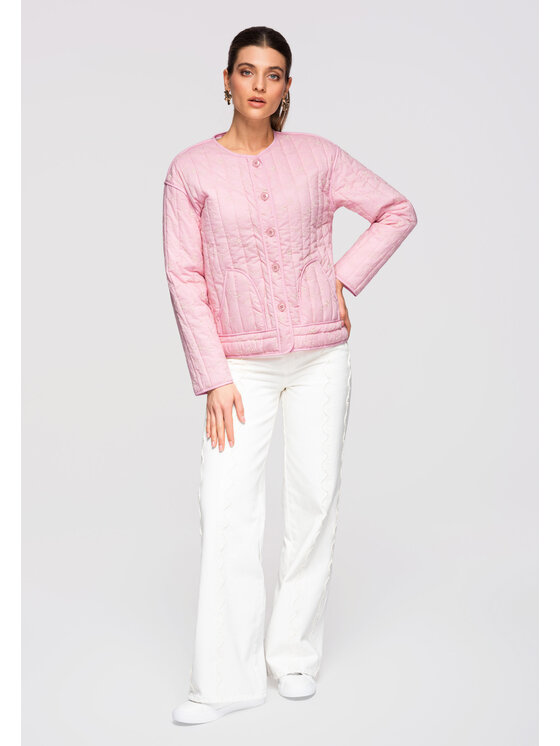 Ombre Ombre Kurtka przejściowa OW-JALP-0125 Różowy Regular Fit