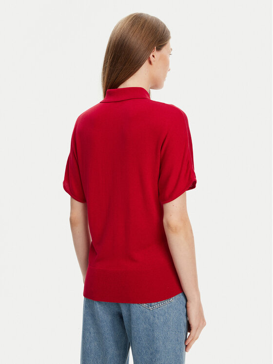 Tommy Hilfiger Tommy Hilfiger Тениска с яка и копчета WW0WW45652 Червен Regular Fit