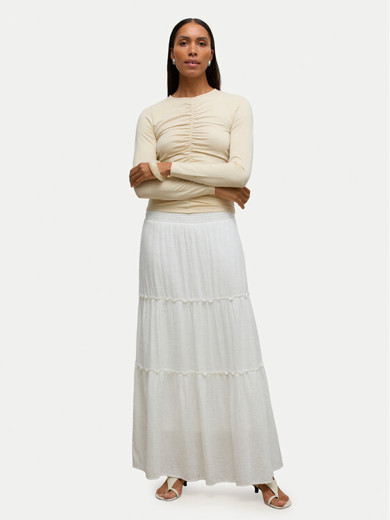 Vero Moda Vero Moda Maxi sukně Keeley 10316487 Bílá Regular Fit