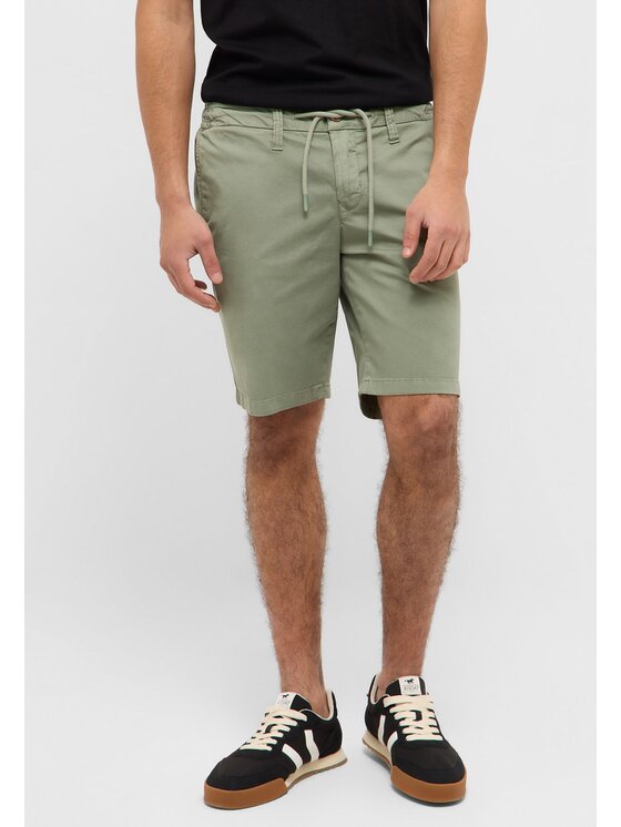 Mustang Mustang Pantaloncini di tessuto Portland Shorts Verde Slim Fit