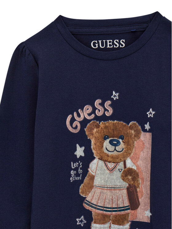 Guess Guess Bluzka K6YI11 K3676 Granatowy Regular Fit