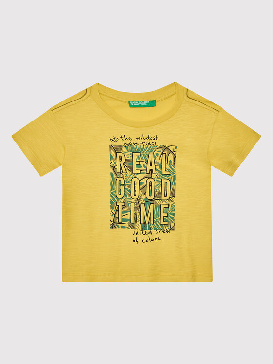 United Colors Of Benetton Tricou 3BVXC103R Galben Regular Fit