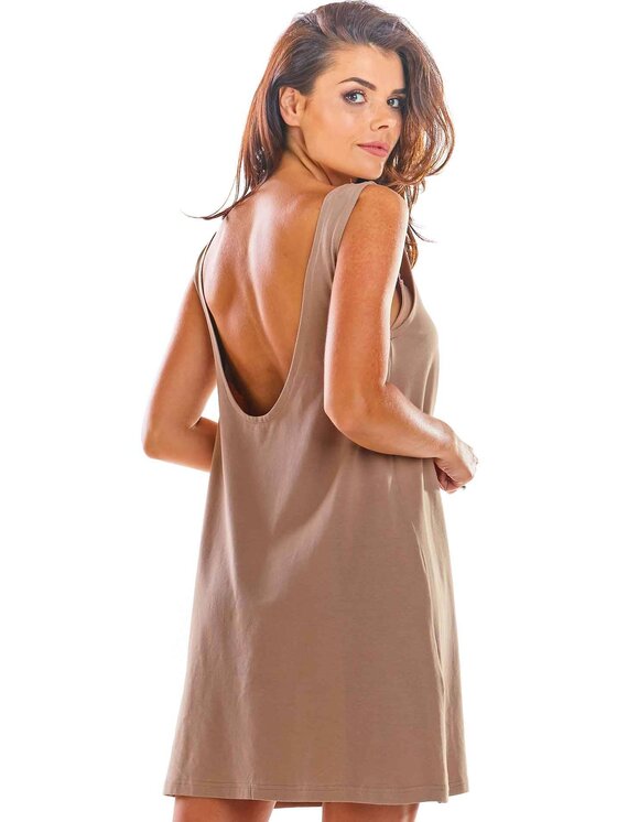 Infinite You Infinite You Sukienka letnia M204 Beżowy Basic Fit