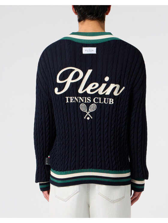 PHILIPP PLEIN PHILIPP PLEIN Sweter 30483 Granatowy Regular Fit
