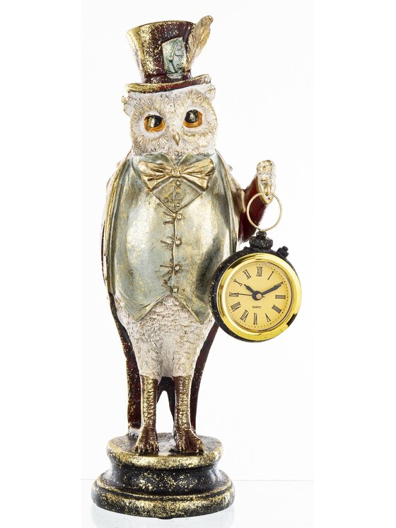 MIAhome MIAhome Figurka SOWA z zegarkiem II Kolorowy