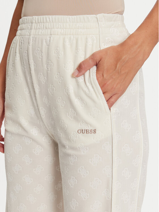 Guess Guess Παντελόνι υφασμάτινο Krissy V4BB05 KCHS2 Λευκό Relaxed Fit