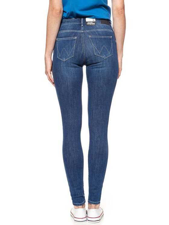 Wrangler Wrangler Jeansy SUPER SKINNY Niebieski Skinny Fit