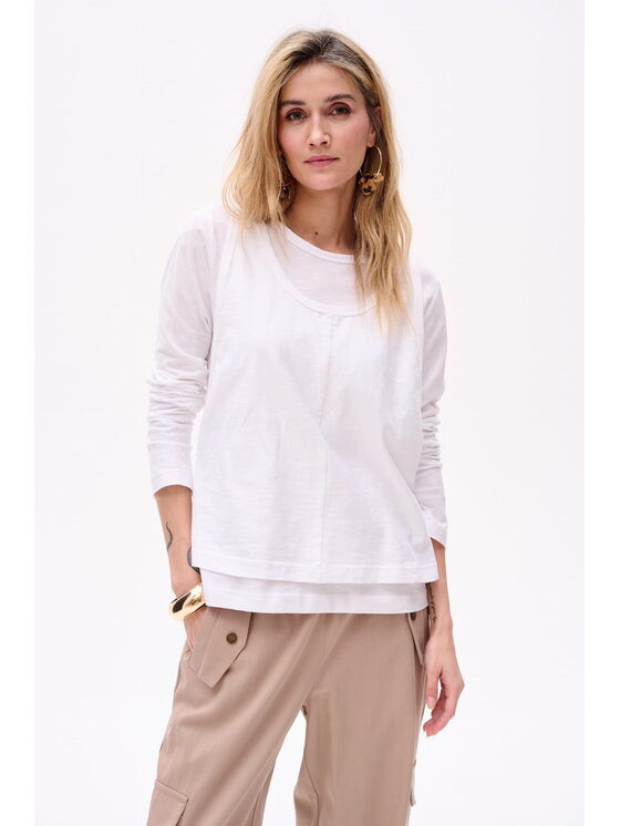 blue shadow blue shadow Bluzka Klarisa Écru Regular Fit