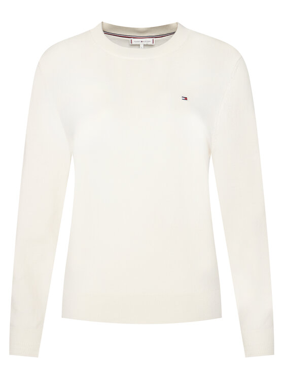 Tommy Hilfiger Tommy Hilfiger Pulover WW0WW44984 Alb Regular Fit
