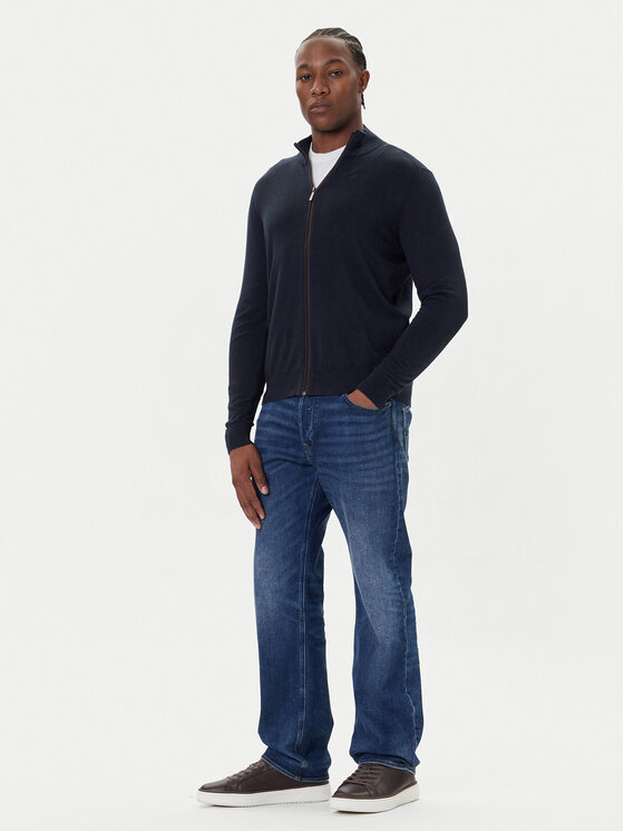 Bugatti Bugatti Sveter 7600-85520D Tmavomodrá Regular Fit