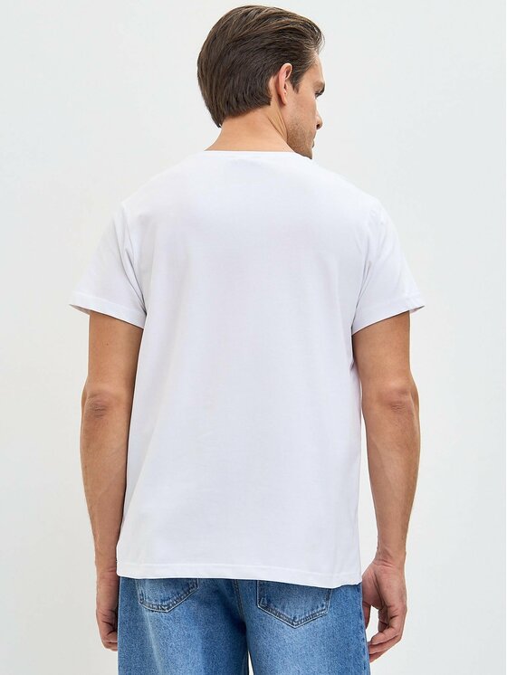 CAT by maniita lacitta CAT by maniita lacitta T-Shirt Printed men's t-shirt with CAT Biały Regular Fit