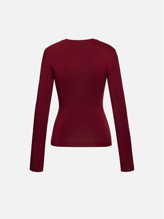 La Mania La Mania Longsleeve APRIL Bordowy Basic Fit