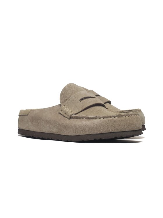 Birkenstock Birkenstock Klapki Naples Wrapped Suede Leathe Brązowy