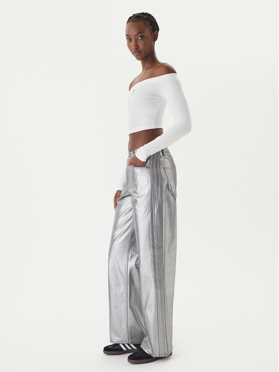 adidas adidas Τζιν Firebird KD2922 Ασημί Loose Fit