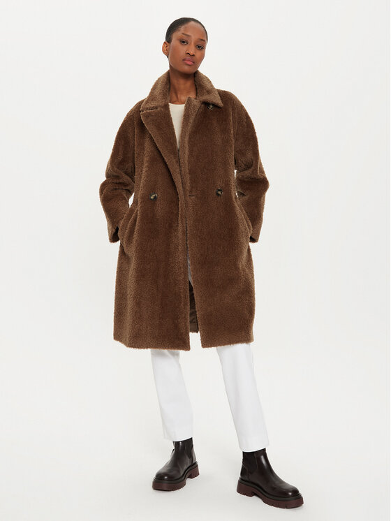 Marella Marella Cappotto di lana Ippy 2423016061 Marrone Regular Fit