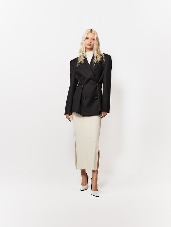 La Mania La Mania Marynarka LORIEN Czarny Basic Fit