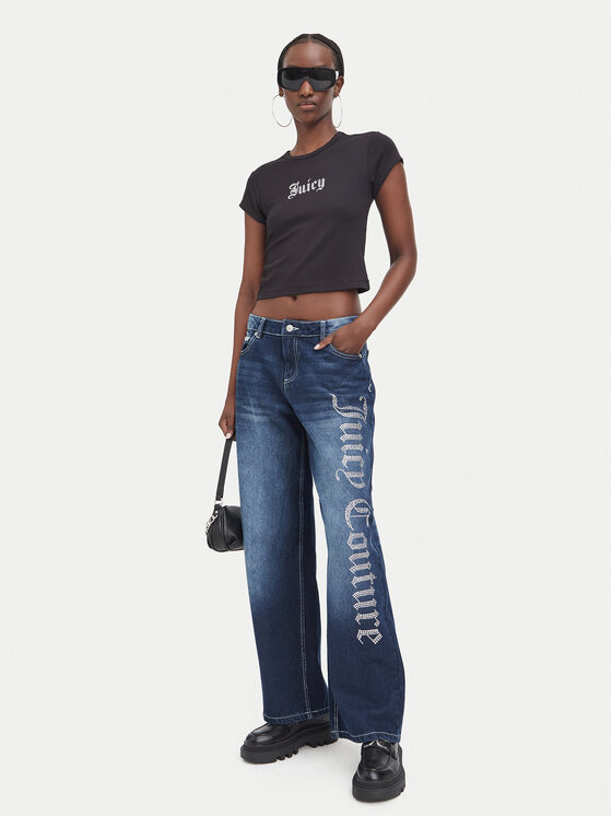 Juicy Couture Juicy Couture Blugi JCDJE225952 Albastru Wide Leg