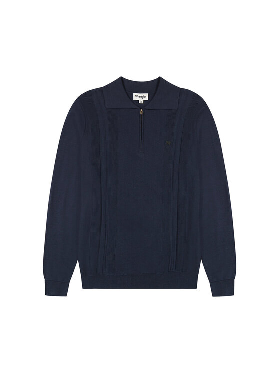 Wrangler Wrangler Maglione LS POLO SWEATER Blu scuro Regular Fit