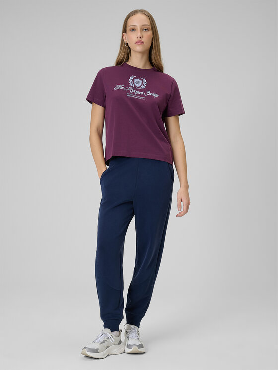 4F 4F T-Shirt SPORTS CLUB Bordowy Boxy Fit
