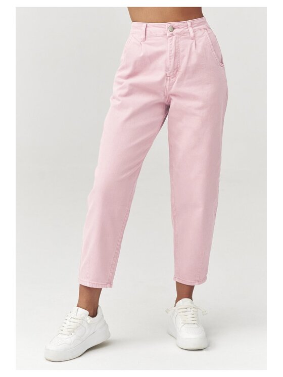 Makadamia Makadamia Jeansy C31 Różowy Baggy Fit