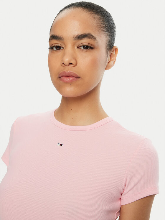 Tommy Jeans Tommy Jeans T-Shirt Essential DW0DW17383 Rosa Slim Fit