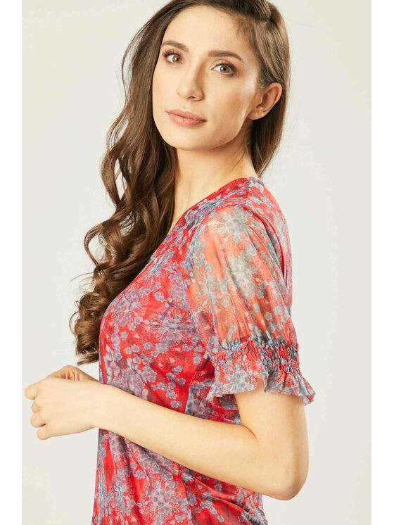 QUIOSQUE QUIOSQUE Halenka LEA BLOUSE Červená Regular Fit