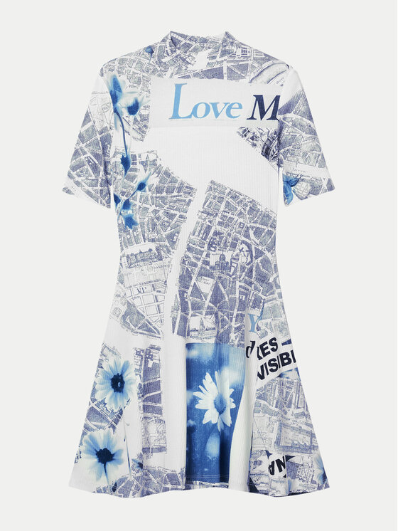 Desigual Desigual Haljina za svaki dan MONSIEUR CHRISTIAN LACROIX Clavelitos 24SWVK54 Plava Regular Fit