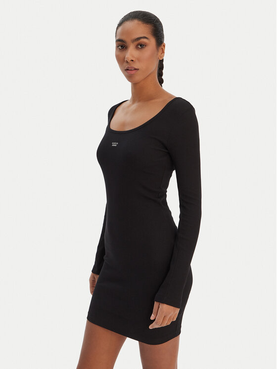 Guess Jeans Rochie de zi W5BK12 KA0H1 Negru Slim Fit