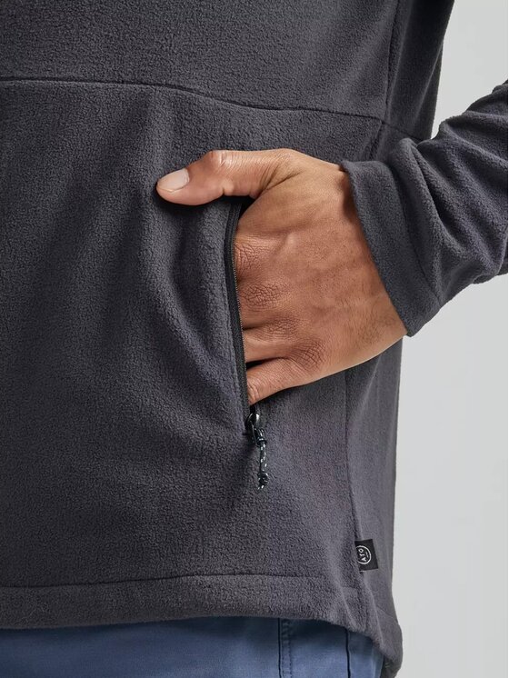 Wrangler Wrangler Kurtka przejściowa TECHNICAL FLEECE JACKET Czarny Regular Fit