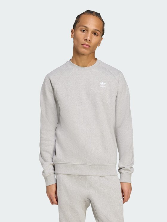 adidas adidas Longsleeve Trefoil Essentials Crew Szary Regular Fit