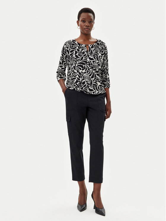 Olsen Olsen Stoffhose 14002075 Schwarz Straight Fit