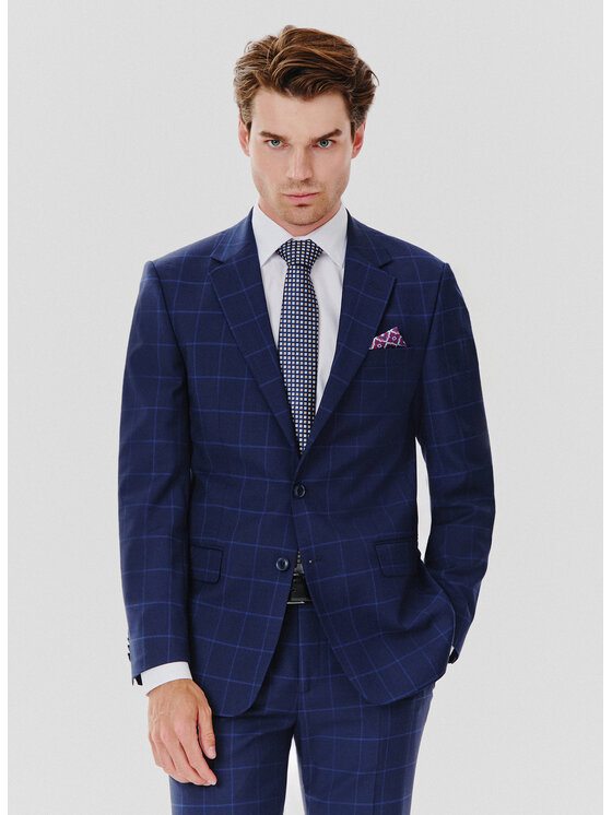 Pako Lorente Pako Lorente Marynarka P24SF-3G-014 Granatowy Slim Fit