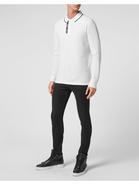 PHILIPP PLEIN PHILIPP PLEIN Polo 5459 Biały Regular Fit