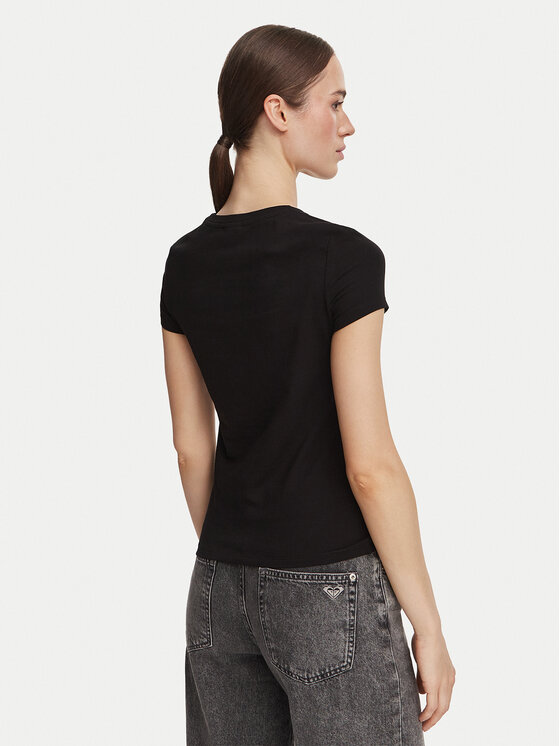 Guess Guess T-krekls V6YI09 K4276 Melns Slim Fit