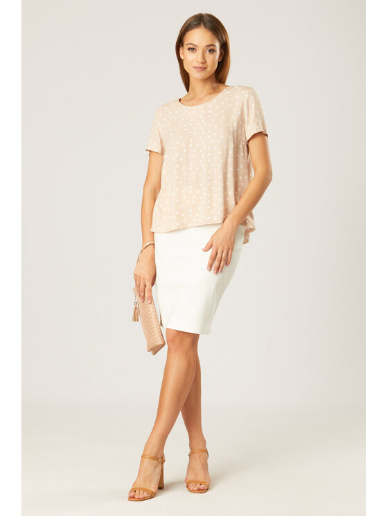 QUIOSQUE QUIOSQUE Blúzka 16-TK-204 Béžová Regular Fit