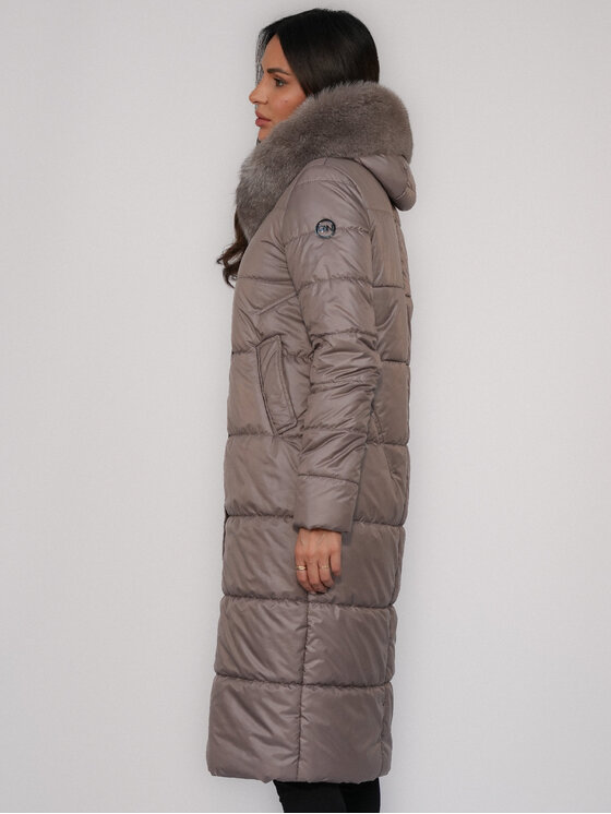 FAN LEATHER FAN LEATHER Kurtka puchowa Puchowa z Kapturem 110 Szary Loose Fit