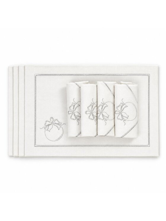Roseberry Home Roseberry Home Podkładka na stół Christmas Bauble Silverline Srebrny