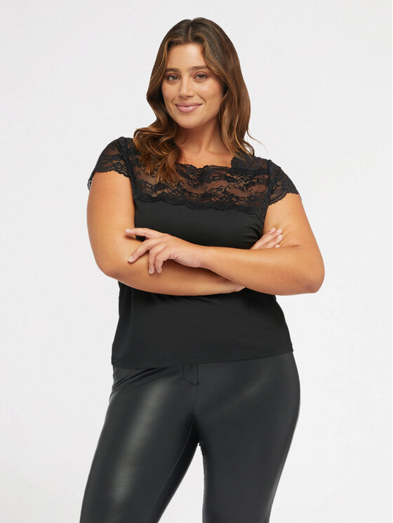 Fiorella Rubino Fiorella Rubino T-Shirt G093L007923N033 Czarny Regular Fit