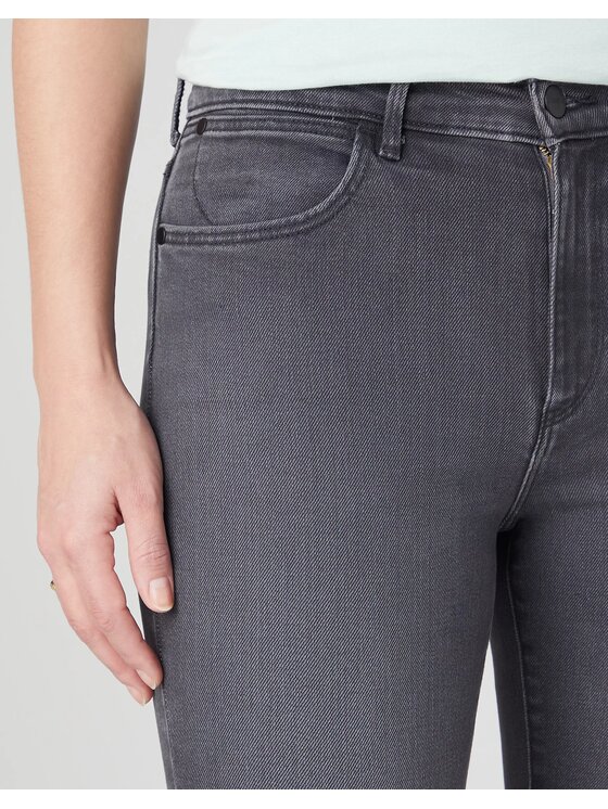 Wrangler Wrangler Jeansy HIGH RISE SKINNY Szary Skinny Fit