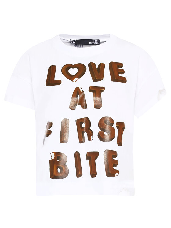 LOVE MOSCHINO T-Shirt W4H0401M 3876 Weiß Regular Fit | Modivo.de