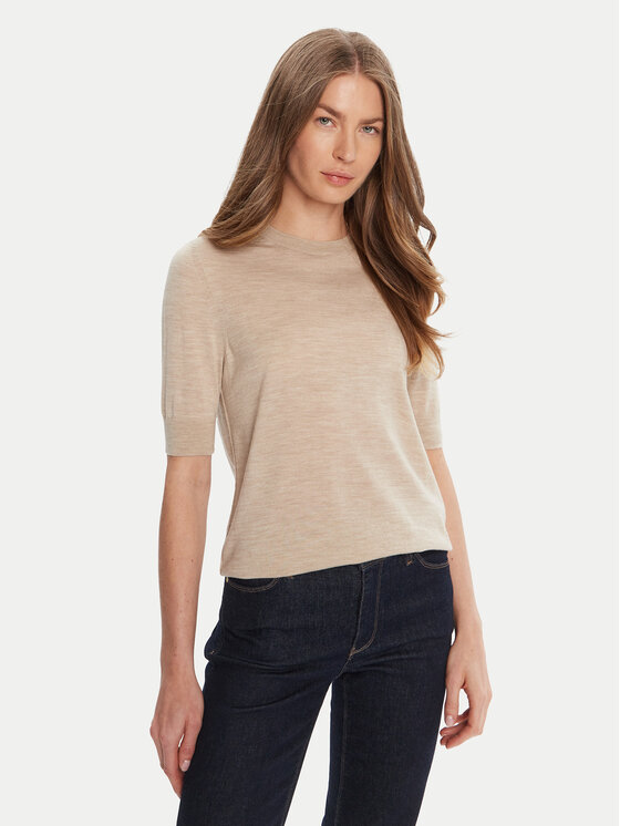 BOSS Sweter Farbella 50544996 Beżowy Slim Fit